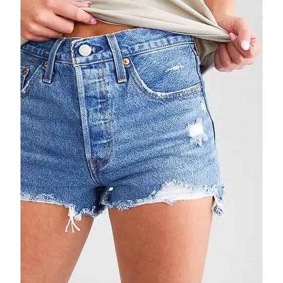 LEVI'S Women's 501 Original Short Size 33 In Oxnard Audio - Picture 3 of 12